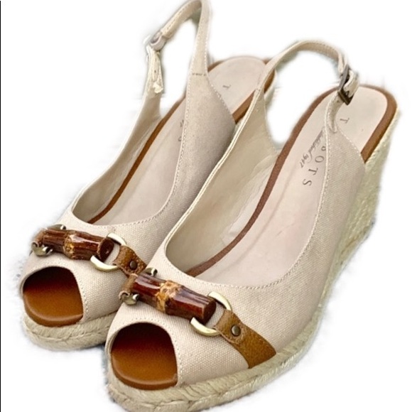 Talbots Shoes - Talbots Sweetie Espadrille Wedge Tan Sandals